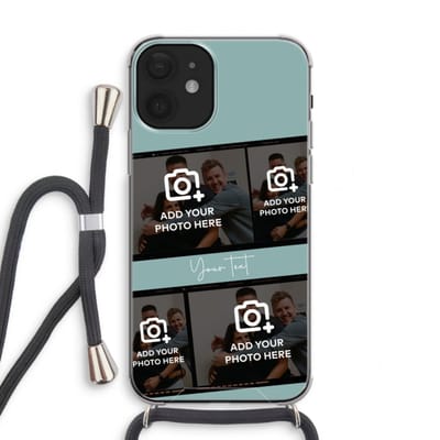 Gepersonaliseerd - Case Company® - Hoesje met koord geschikt voor iPhone 12 mini hoesje met Koord - Filmrol N°2 - Telefoonhoesje met Zwart Koord - Extra Bescherming aan alle Kanten en Over de Schermrand