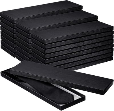 24-delig geschenkdozen set voor stropdassen - stevig karton met deksel, 35 x 10 x 0,75 cm