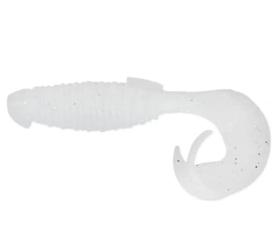 Keitech Flapper Grub 4 (10 cm) Softbait - 8 stuks Silver Pearl Glow 024