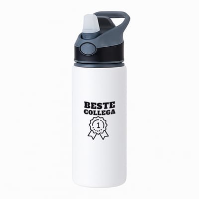 Hacebo® - Beste collega waterfles met rietje zwart - Beste collega - teamgenoot - cadeau - water fles - 650ML