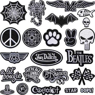 Daity 23 stuks - Geborduurde stoffen patches, zelfklevend - naadloos - trendy letterbadges - patches voor kledingdecoratie