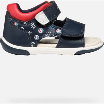 GEOX SANDAL ZAPITO DREUMES Sandalen - MARINEBLAUW/ROOD - Maat 19