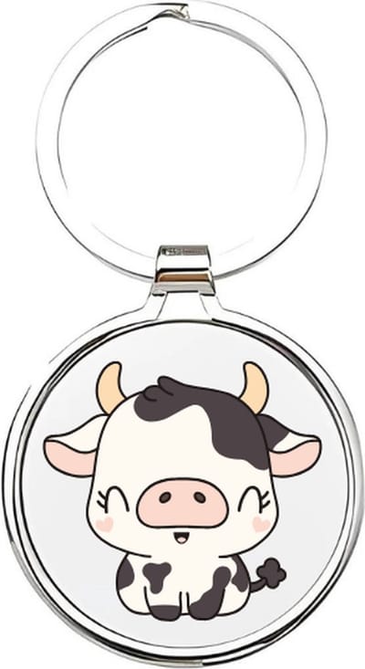 Akyol - Koeien Sleutelhanger - koe - dierenliefhebbers - kalfje - boerderij - zwart witte koe - boerderijdieren - stier - rund - dieren sleutelhanger - os - koebeest - steun de boer - dierendag - 4 x 7,5 CM