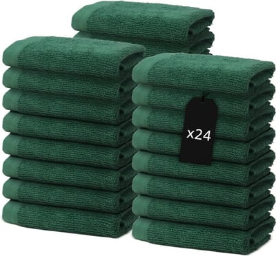 Set van 24 Luxe Handdoeken van 30 x 30 cm | Zachte en Pluizige Handdoeken van 100% Katoen | Veelzijdige Mini Washandjes | Oeko-Tex Goedgekeurd | en Economisch voor Thuisgebruik en Professioneel Gebruik
