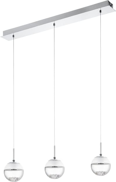 EGLO Montefio 1 - Hanglamp - 3 Lichts - LED - Chroom - Glas, Kristal - Wit, Helder