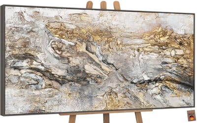 Canvas schilderij groot handgeschilderd gloed abstract warm – YS-Art Gallery – Sfeervol wanddecoratie voor woonkamer – Modern schilderij voor slaapkamer en hal