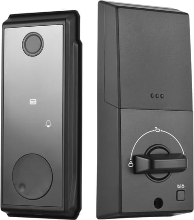 Slim Deurslot - Sleutelloos Slot - Toegangscontrole - Vijf Ontgrendelopties - 35-55mm Deuren - Zilverkleurig