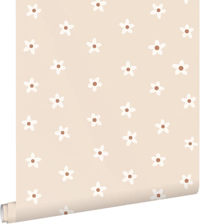 ESTAhome behang madeliefjes beige - 53 cm x 10.05 m - 131112