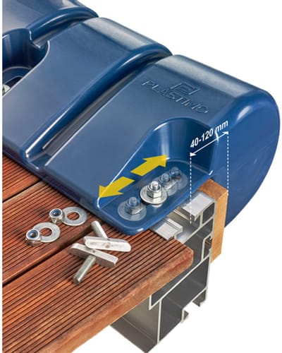 PLASTIMO BUMPER VOOR PONTON BLAUW 90x30