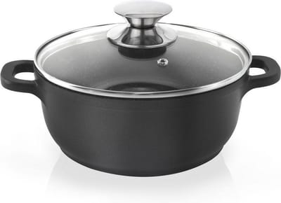 Kookpan Graniet met Glazen Deksel GRANDE 20 cm, 2,3 l - Kookpot - Soeppan