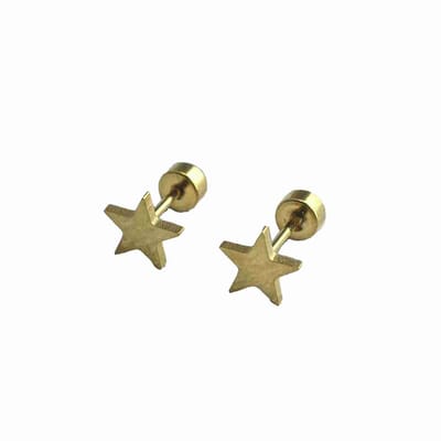 WeLoveSilver - oorstekers - chirurgisch staal - goudkleurige sterren