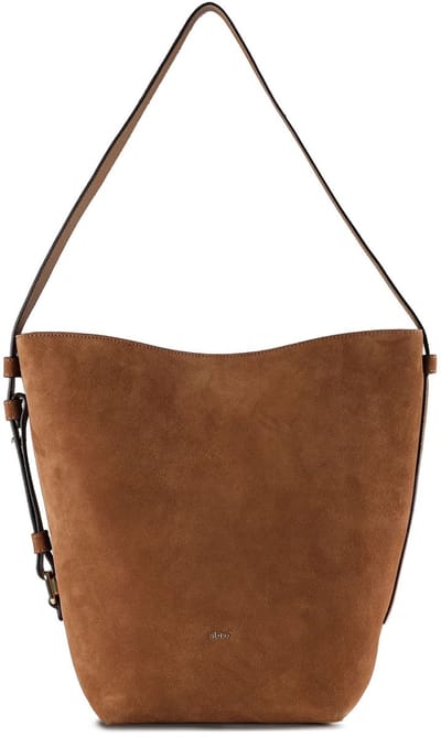 abro Leren schoudertas accessoiretas Leather Suede Tote Bag COSMO Camel bruine
