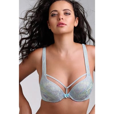 Marlies Dekkers Mariposa Sparkling Iridescent Aqua Push Up Bra Size: 75D | Bras Outlet | Dames | Blauw