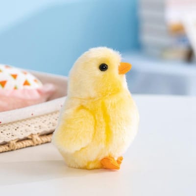 Simulatie Kip Knuffel Schattige Gele Kip Knuffels Dierlijke Ornamenten Paaskip Fijne Paasdag Decor Kinderen Cadeaus 13cm wit
