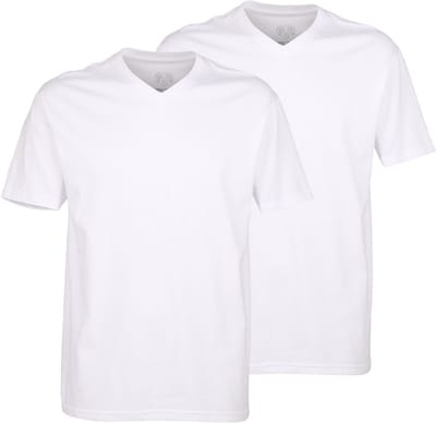CECEBA Maverick American heren T-shirt - 2-pack - V-hals - Wit