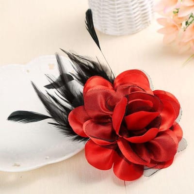 I -Remiel High -End Veer Corsage Handgemaakte Stoffen Bloem Broche Pin Voor Vrouwen Revers Kraag Pin Bruiloft Kleding &Accessoires black