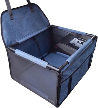 Autostoel Hond - Hondenstoeltje Auto - Draagbaar Autostoeltje voor Kleine Honden - Puppy Reisstoeltje - Met Mesh Raam - Blauw