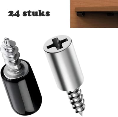 24 Stuks Legplankdrager - Kastplankdrager - Met Antislip Hulzen - Planksteunpennen - Steunspijkers - Meubelpinnen - Kastspijkers - Vernikkeld Metaal - Geschikt Voor Keuken, Kast, Boekenkast, Garderobeplanken