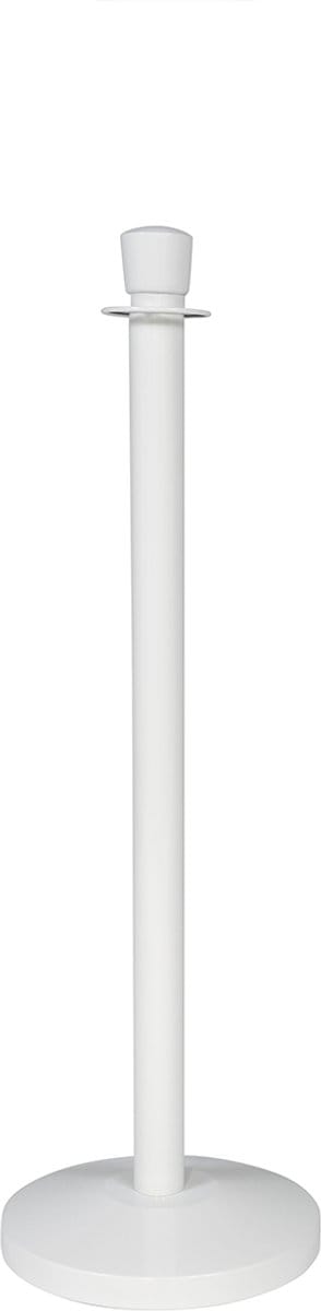 GJ Floors - Afzetpaal voor koord | Ovale Kop - Wit - Hoogte: 100 cm - Lengte: - Steel diameter: 5,1 cm