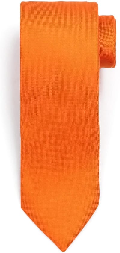 Suitable zijden stropdas Oranje - Effen - Heren das