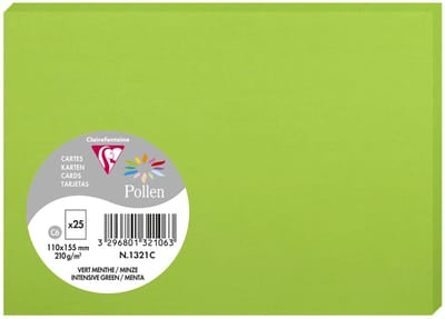 Clairefontaine Pollen - Kaart - 110x155mm - C6 - Munt - Intensief Groen - 25 stuks
