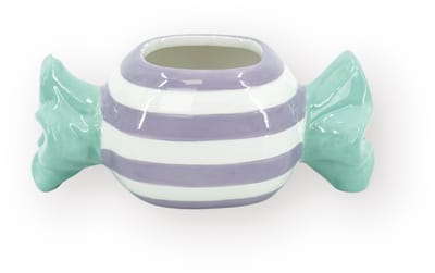 Housevitamin Plantenpot Snoepje – Dolomiet – Groen & Lila – 12,5x6x6 cm – Waterdicht – Design Bloempot – Eyecatcher