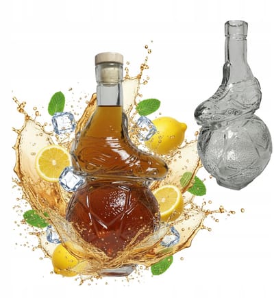 Bimberek STRIKER Serie - Glazen Fles - 500ml - Voetbal Ontwerp - Originele Karaf