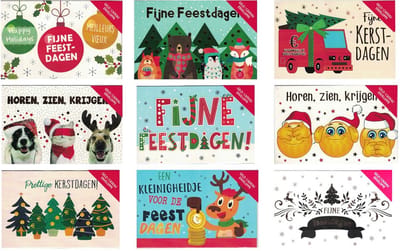 5 Geschenk enveloppen -Geld-kado-enveloppen - Kerst - Feestdagen - Fijne dagen - Gelukkig Nieuwjaar