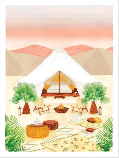 All the ways to say Poster Glamping 18 x 24 cm Muurdecoratie