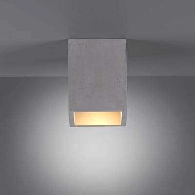 Paul Neuhaus plafondlamp Eton, grijs, beton, 11cm x 11cm, G9