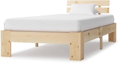 Houten Bedframe - Massief Hout - Slaapkamer Inrichting - Robuust en Duurzaam - 100x200 cm - Naturel