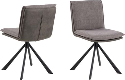 Giga Living Eetkamerstoel Tregoss - Stof - Bruin - Zithoogte 50cm