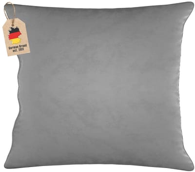 Intirilife 2x decoratieve fluwelen kussenhoezen 40x40 cm in grijs - Voor woonkamer slaapkamer slaapbank kantoor cafetaria of wachtkamer