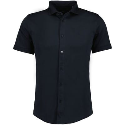 Ragman Overhemd Soft Knit Easy Care Short Sleeve Solid Color Zwart / male