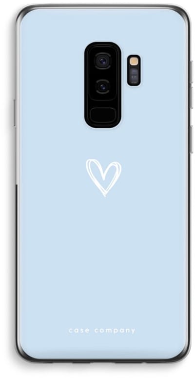 Case Company® - Hoesje geschikt voor Samsung Galaxy S9 Plus hoesje - Klein Hart Blauw - Soft Cover Telefoonhoesje - Bescherming aan alle Kanten en Schermrand
