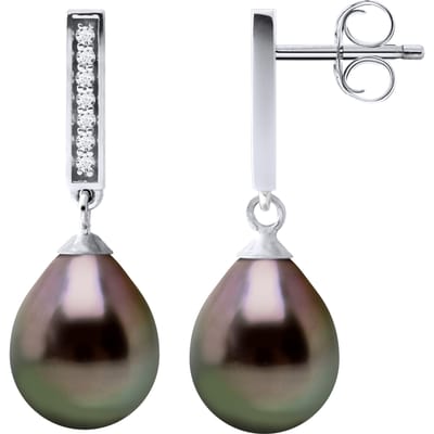 Dangle Oorbellen Tahitian Parel sieraden 8-9mm Pears 925