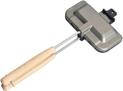 Tosti IJzer - Broodrooster Pan - Ontbijt Maken - Antiaanbak Platen - 250 Gram - Grijs