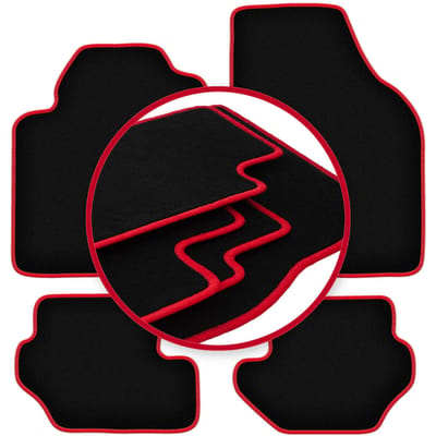 CARLUX-RED automatten voor: Ford Fiesta MK3 hatchback (1989-1996)