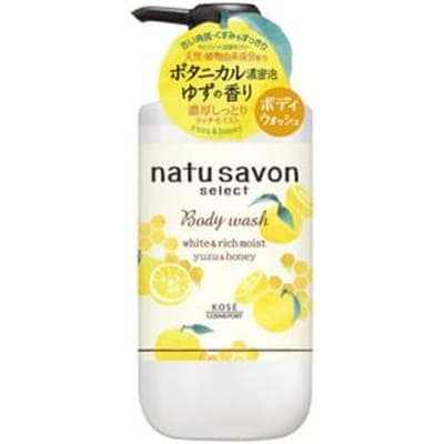 Kose - Natu Savon Select Body Wash White & Rich Moist Yuzu & Honey 500ml