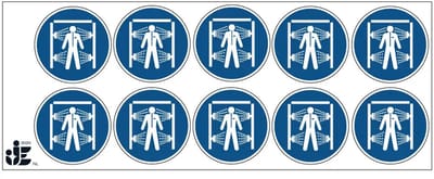 Decontaminatiedouche verplicht gebodssticker - M072 | 5 cm - 10 stuks per vel