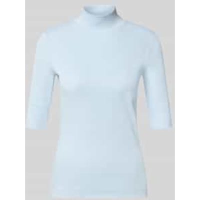 Slim fit t-shirt van katoenmix met opstaande kraag