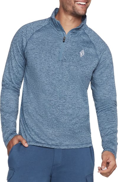 Skechers SKECH-KNITS ULTRA GO 1/4 Zip Herenoverhemd MLT187 607 LBLW blauw