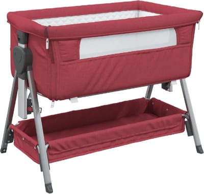 Babybox met matras linnen rood