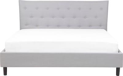 SAVERNE - Tweepersoonsbed - Lichtgrijs - 140 x 200 cm - Polyester
