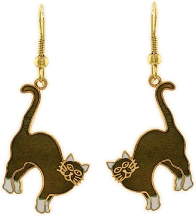Behave - Oorhangers met kattenhanger groen - Creatieve stijl
