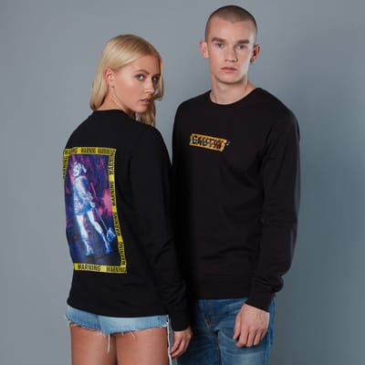 Harley Quinn Caution Sign Unisex Birds of Prey Sweatshirt - Black - S