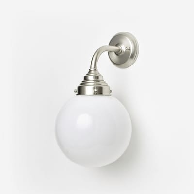 Wandlamp Bol Ø 20 Curve Matnikkel - Art Deco Trade