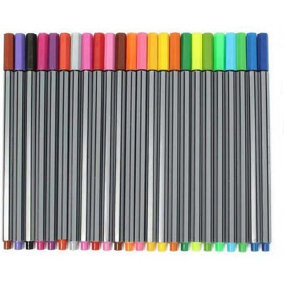 SKYGLORY Fineliner stylos 0.4mm pointe Fine marqueur dessin couleur stylos ensemble Art bureau école 24 Colors black