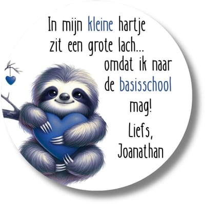Stickers Naar Basisschool - Gepersonaliseerd Met Naam - Koala met Hart - 20 Stuks - Memories Are Timeless
