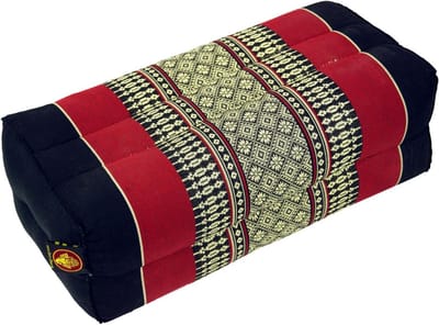 Meditatie Kussen - Zitkussen Yoga - Ontspanning Thuis - Traditioneel Thai Design - 30x20x10cm - Zwart Rood
